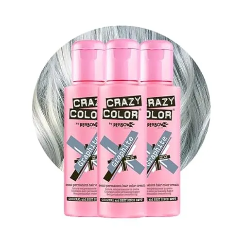 Crazy Color Metallic Graphite Semi-Permanent Trio Hair Dye.