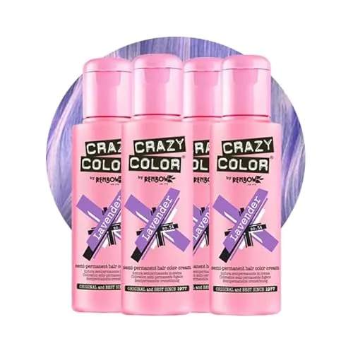 Crazy Color Pastel Lavender Semi-Permanent 4 Pack Quad Hair