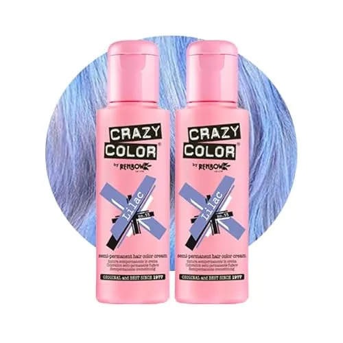 Crazy Color Pastel Lilac Semi-Permanent Duo Hair Dye.