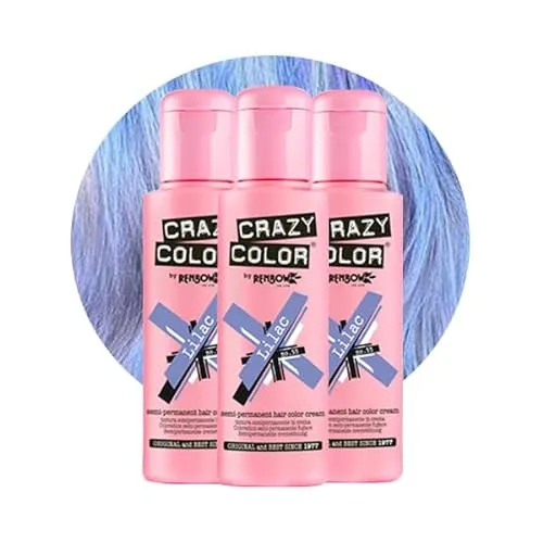 Crazy Color Pastel Lilac Semi-Permanent Trio Hair Dye.