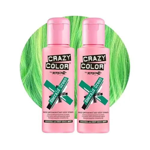 Crazy Color Vibrant Emerald Green Semi-Permanent Duo Hair