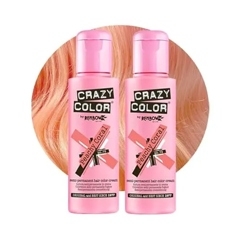 Crazy Color Vibrant Peachy Coral Semi-Permanent Duo Hair