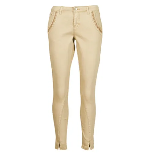 Cream  HOLLY TWILL PANT  women's Trousers in Beige