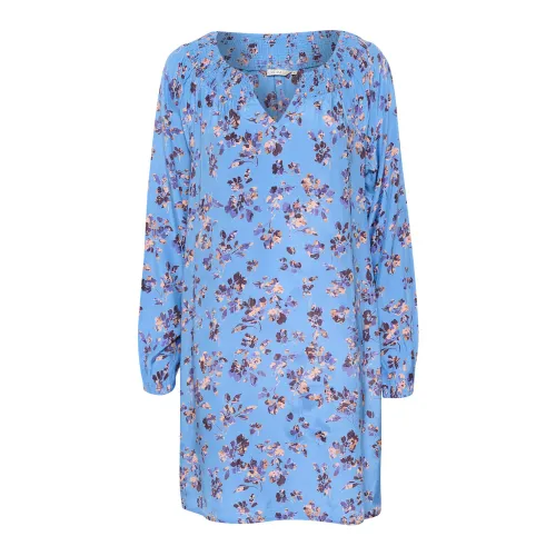 Cream , Marina Flower Print Short Dress ,Multicolor female, Sizes: