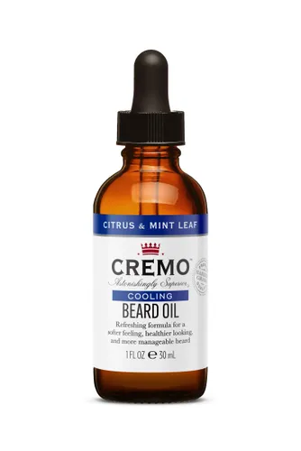 CREMO - Cooling Beard Oil For Men - Natural Oils - Citrus &