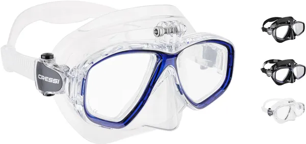 CRESSI Action Cam Mask Clear/Blue - Unisex Reduced Volume