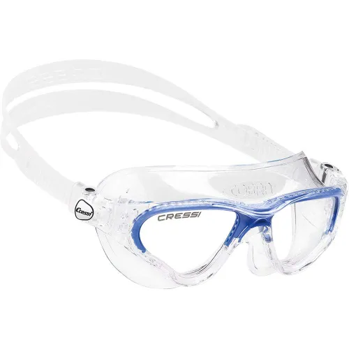 Cressi Cobra Anti Fog Premium Swim Goggles Mask - Clear/Blue