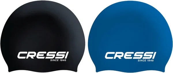 CRESSI Eddie Swim Cap Bundle - Two Unisex Swimming Caps