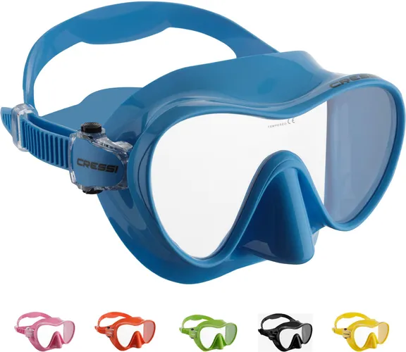 CRESSI F1 Mask Blue - Frameless Mask for Diving and