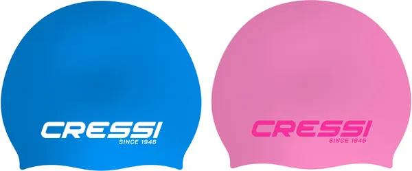 CRESSI Ricky Jr Swim Cap Bundle - Two Junior Swimming Caps