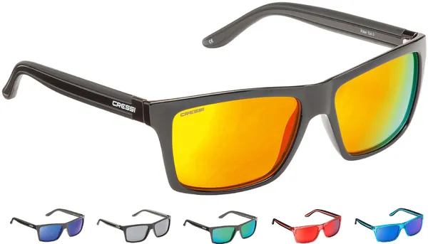 Cressi Rio Sports Sunglasses - Matt Black/Orange Lens