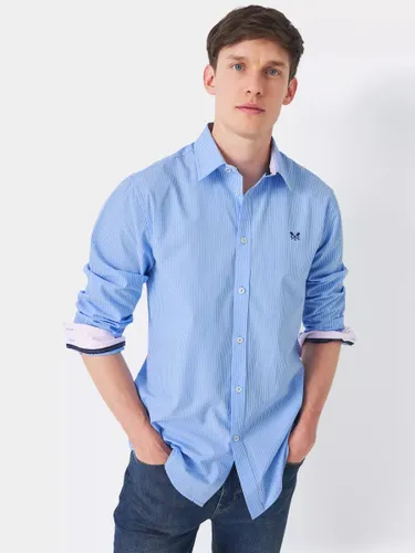 Crew Clothing Classic Micro Stripe Shirt - Sky Blue - Male