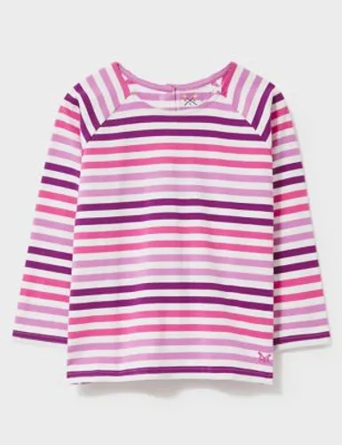Crew Clothing Girls Pure Cotton Striped Top (3-12 Yrs) - 8-9 Y - Pink Mix, Pink Mix