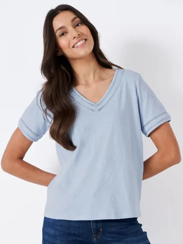 Crew Clothing Lavender V-Neck T-Shirt - Light Blue - Female