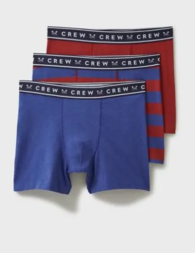 Crew Clothing Mens 3pk Cotton Rich Jersey Boxers - L - Red Mix, Red Mix