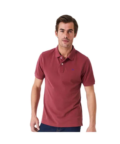 Crew Clothing Mens Ocean Collared Cotton Polo Shirt - Red