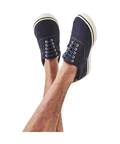 Crew Clothing Mens Padstow Cotton Canvas Casual Trainers - Navy