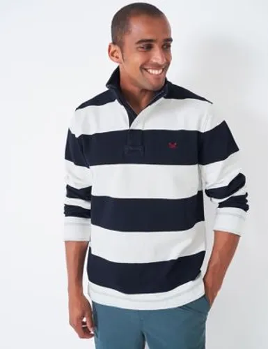 Crew Clothing Mens Pure Cotton Pique Half Zip Sweatshirt - M - Navy Mix, Navy Mix