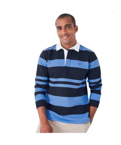 Crew Clothing Mens Sweat Rugby Collared Sweatshirt - Navy Cotton