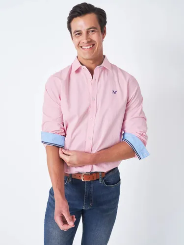 Crew Clothing Micro Stripe Cotton Shirt, Pink - Pink - Male