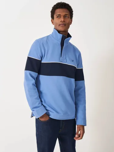 Crew Clothing Padstow Pique Stripe Jumper - Mid Blue - Male