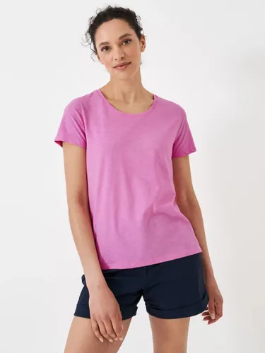 Crew Clothing Perfect Scoop Short Sleeve Slub T-Shirt - Bright Pink - Female