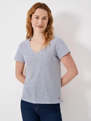 Crew Clothing Perfect Stripe T-Shirt - Navy Blue - Female