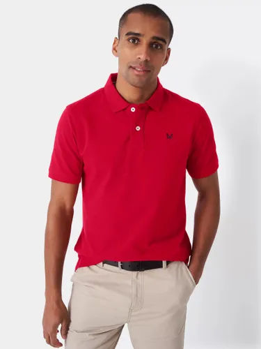 Crew Clothing Pique Short Sleeve Polo Top, Crimson Red - Crimson Red - Male