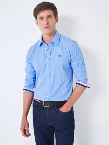 Crew Clothing Slim Micro Stripe Shirt - Sky Blue - Male