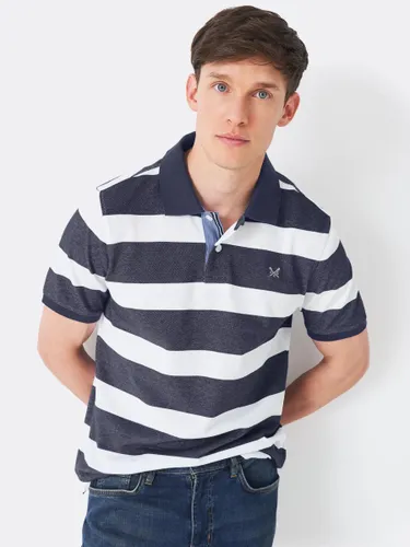 Crew Clothing Stripe Polo Shirt - Blue/White - Male