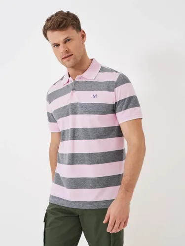 Crew Clothing Stripe Polo Shirt - Light Pink - Male
