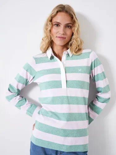 Crew Clothing Striped Cotton Rugby Top - Pastel Pink/Green - Female