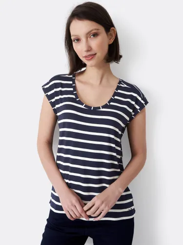 Crew Clothing Striped T-Shirt, Navy - Navy - Female