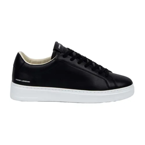 Crime London , Black Extralight Sneakers with Silver Branding ,Black male, Sizes: