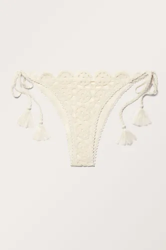 Crochet Bikini Tanga Bottoms - White