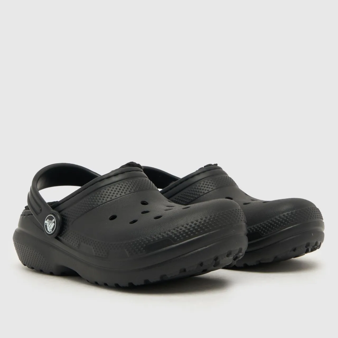 Crocs Black Classic Lined Clog Junior Sandals