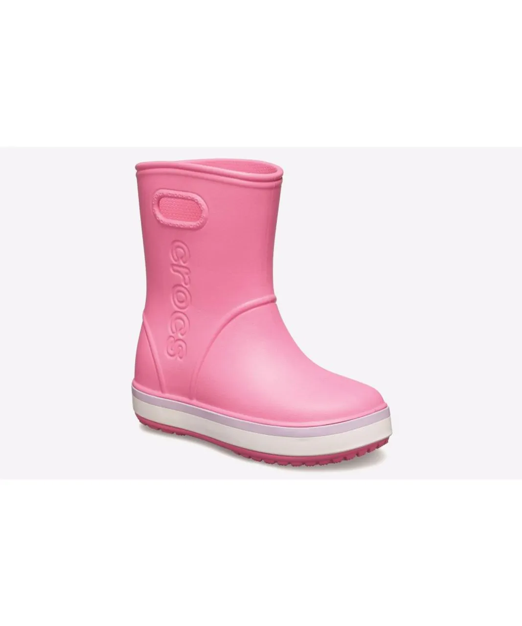 Crocs Childrens Unisex Crocband Rainboot Pull On Wellington Junior - Pink Mixed Material