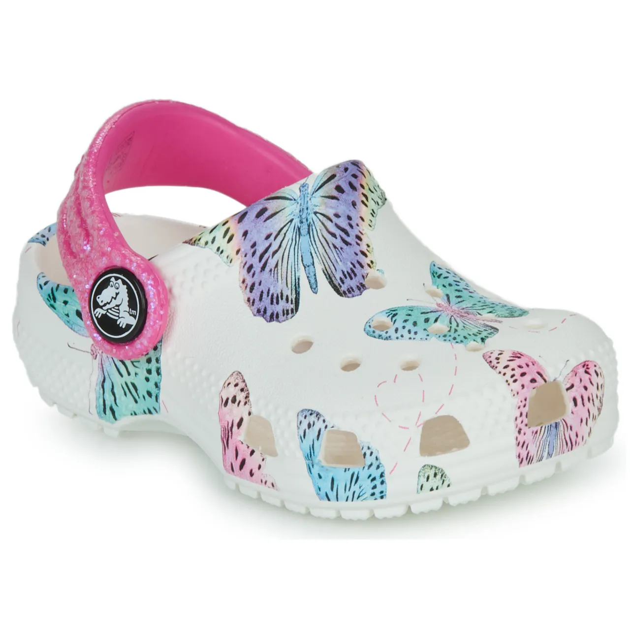 Crocs  Classic Butterfly Clog T  girls's Children's Clogs (Shoes) in White