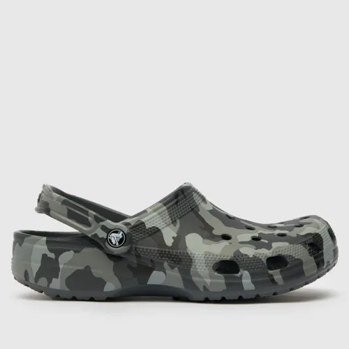 Crocs Classic Camo Clog Sandals In Grey