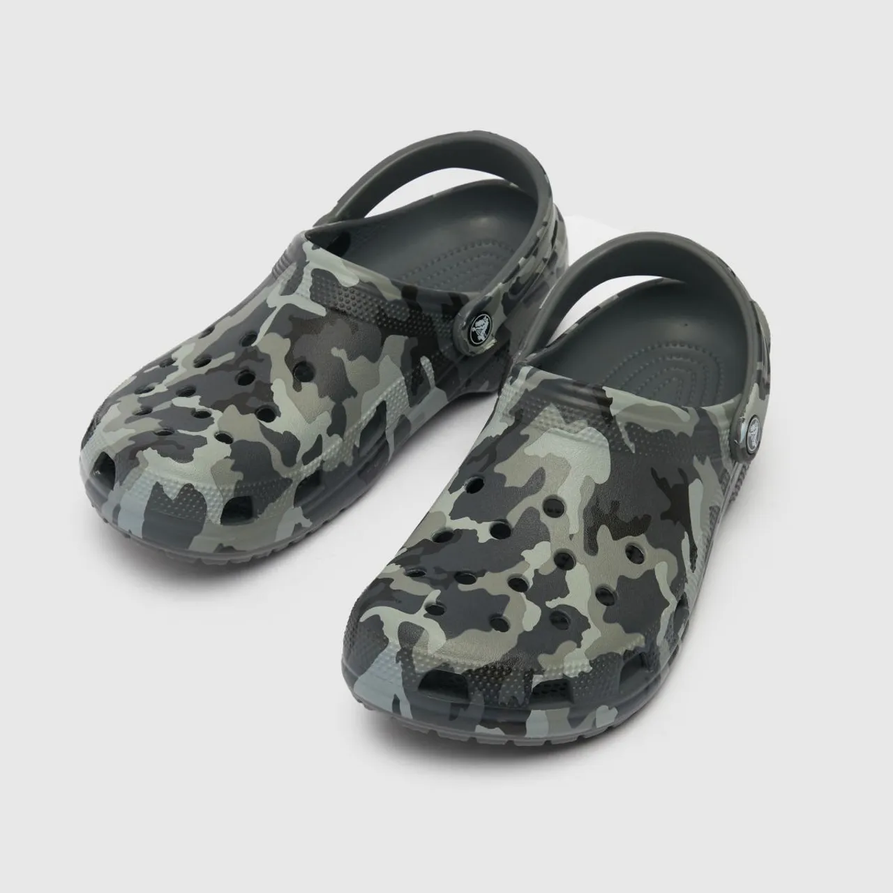 Crocs Classic Camo Clog Sandals In Grey