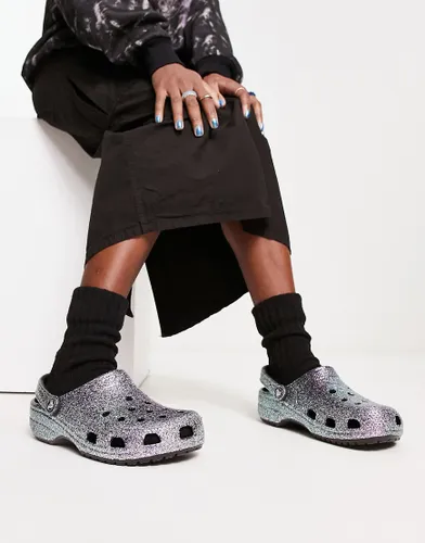 Crocs classic clogs in black glitter