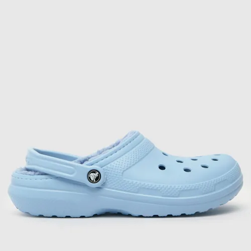Crocs Classic Lined Clog Sandals In Pale Blue