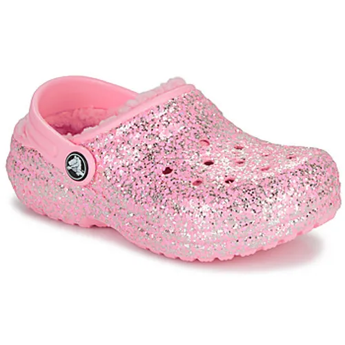 Crocs  Classic Lined Glitter Clog K  girls's Children's Clogs (Shoes) in Pink