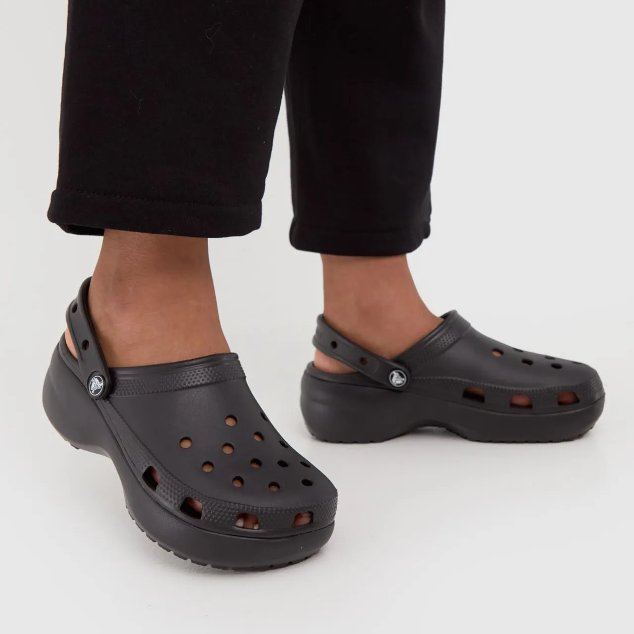 Crocs Classic Platform Clog Sandals In Black