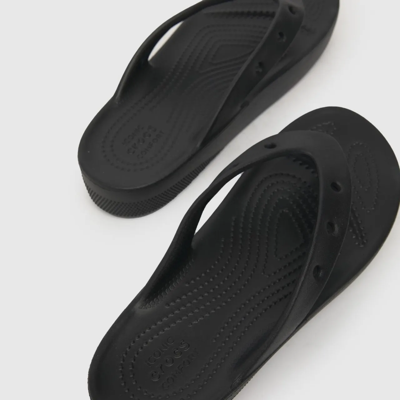 Crocs Classic Platform Flip Sandals In Black