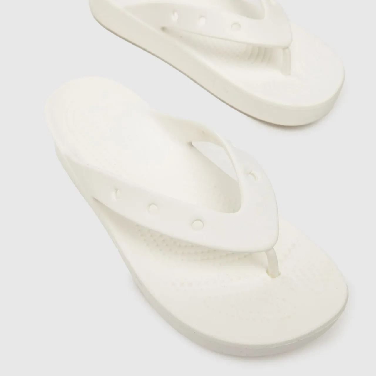 Crocs Classic Platform Flip Sandals In White