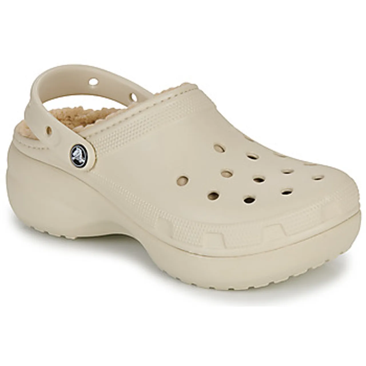 Crocs  Classic Platform Lined Clog W  women's Clogs (Shoes) in Beige