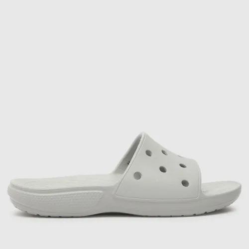 Crocs Classic Slide Sandals In Light Grey