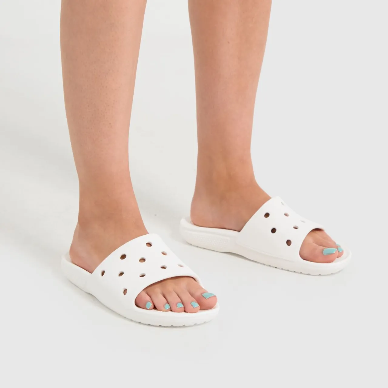 Crocs Classic Slide Sandals In White