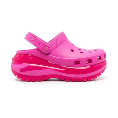 Crocs , Fuchsia Pink Platform Sandals ,Pink female, Sizes: